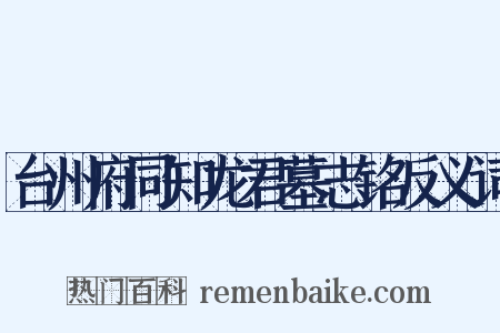 台州府同知龙君墓志铭反义词是什么意思的图片